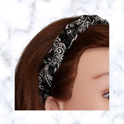 Paisley Black-White Headband