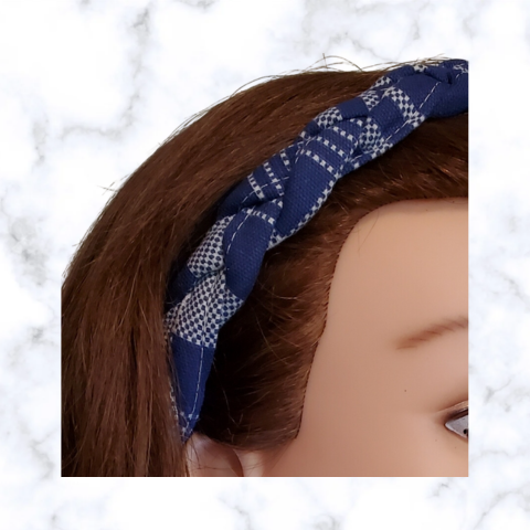 Plaid Blue Headband